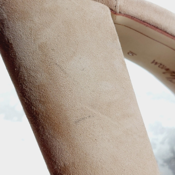 NEW Sam Edelman Yaro Cream Tan Suede Open Toe Ankle Buckle Heeled Sandals E607 - Picture 11 of 12